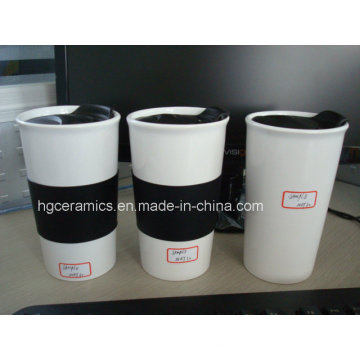 Thermal Porcelain Cup with Silicone Lid, Single Wall